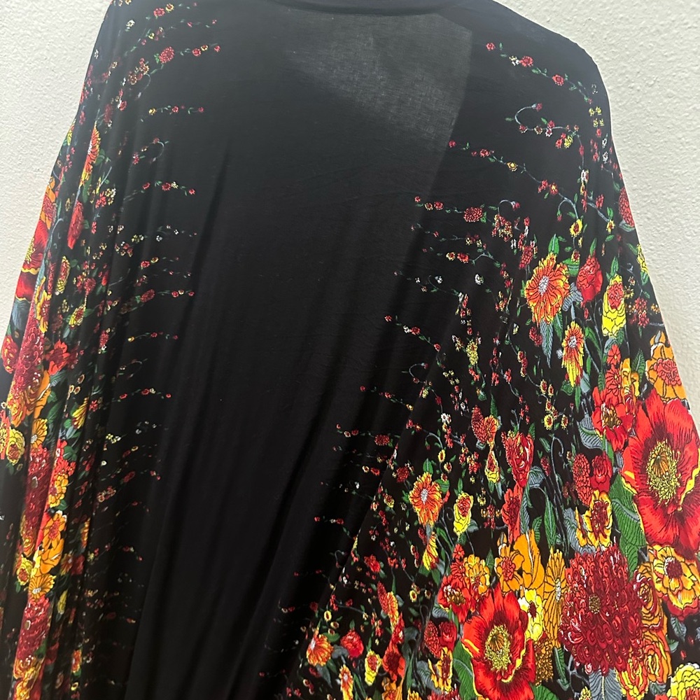 Floral Black Kimono